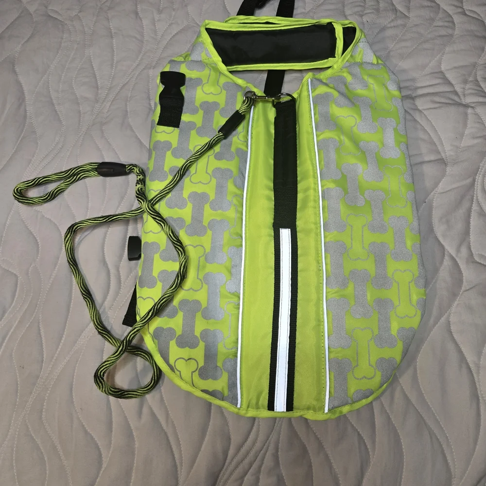 Reflective Yellow Dog Floatation Vest, Large